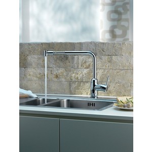 Смеситель для кухни Kludi L-ine с выдвижным изливом (428210577)