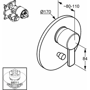 Смеситель для ванны Kludi Zenta встраиваемый, для 88011 (386500575)