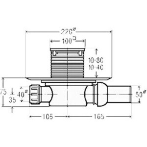 Душевой трап Viega 4936.2 с сухим отводом горизонтальный отвод (583248)