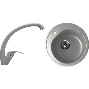 Кухонная мойка и смеситель Ulgran U-101 серый