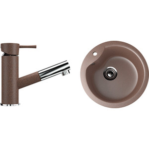 Кухонная мойка и смеситель Ulgran U-102 терракотовый