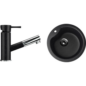 Кухонная мойка и смеситель Ulgran U-102 черный