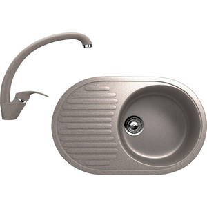 Кухонная мойка и смеситель Ulgran U-107 песочный