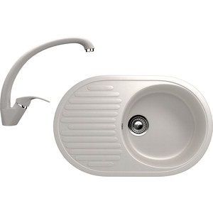 Кухонная мойка и смеситель Ulgran U-107 белый