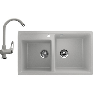 Кухонная мойка и смеситель Ulgran U-200 серый