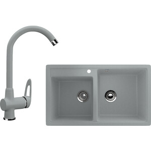 Кухонная мойка и смеситель Ulgran U-200 графитовый