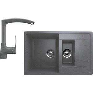 Кухонная мойка и смеситель Ulgran U-205 темно-серый