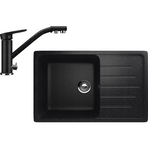 Кухонная мойка и смеситель Ulgran U-400 черный