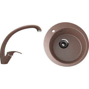 Кухонная мойка и смеситель Ulgran U-405 терракотовый