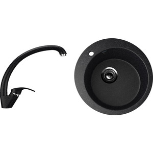 Кухонная мойка и смеситель Ulgran U-405 черный