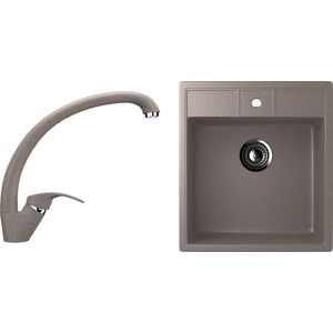 Кухонная мойка и смеситель Ulgran U-406 песочный