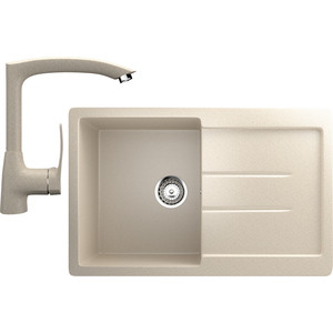 Кухонная мойка и смеситель Ulgran U-507 бежевый