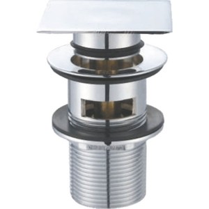 Донный клапан BelBagno Клик-клак с переливом, с квадратной крышкой BB-PCU-07-CRM (BB-PCU-07-CRM)