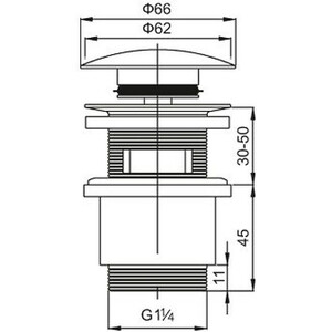 Донный клапан Cezares Click-clack хром (CZR-SAT5-01)